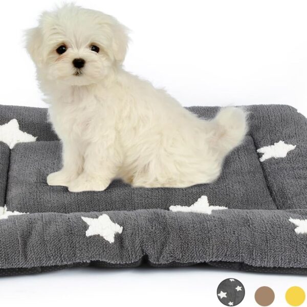 Mora Pets Dog Crate Pad Kennel Bed Crate Mat for Small Dogs Washable Cute Star Pet Bed for Dog Cage Ultra Soft Flat Puppy Cat Kitten Pillow Cushion for Sleeping Anti-Slip Grey 24 x 18