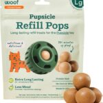 WOOF Pupsicle Refill Pops - Low-Mess Dog Snacks - with Peanut Butter and Beef - Dog Treats - Long Lasting - Large Pops - 7 Count