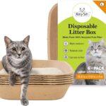 Kitty Sift Disposable Cat Litter Box Large, 6 Count, Durable Portable for Travel and Home, Eco-Friendly Disposable Litter Box Controls Odor