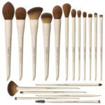 LORYP Makeup Brushes Set Labeled 18 Piece Face and Eye Brush Set Ultra soft hair Foundation, Concealer, Blush, Contour, Blending, Eyeshadow Khaki Brush kit