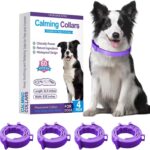 Calming Collar for Dogs 4 Packs Dog Pheromone Collars Relief Anxiety Stress Separation and Bad Behavior Pheromones Calm Lasts 60 Days 25 Inches Size Adjustable Waterproof Fit Small Large Medium Dogs
