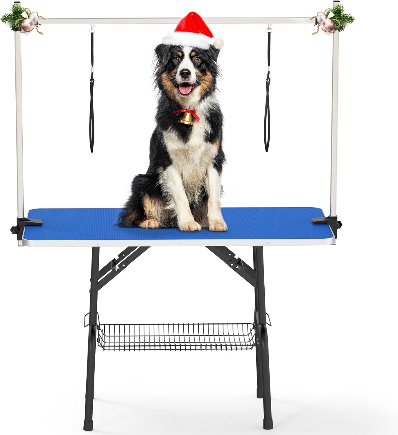 YITAHOME 46" Dog Grooming Table, Foldable Home Pet Bathing Station Table with Adjustable Arm, Non-Slip Desktop, Storage Tray& Noose, Blue YITAHOME 46" Dog Grooming Table, Foldable Home Pet Bathing Station Table with Adjustable Arm, Non-Slip Desktop, Storage Tray& Noose, Blue