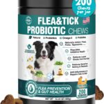 Dog Flea and Tick Treatment Chewables for Dogs Natural Chewable Flea and Tick Chicken Flavor Prevention Probiotic Dog Chews Gut Health Probiotics for Dogs Digestive Health 2 in 1 Chewable 200 Chews