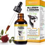 Allergy Relief Drops for Dogs, Dog Allergy Immune Booster Treatment for Seasonal Allergies Digestive Healthy Immune System, Dog Herbal Supplement with Milk Thistle Turmeric, Bacon Flavor-60ml/2fl.oz