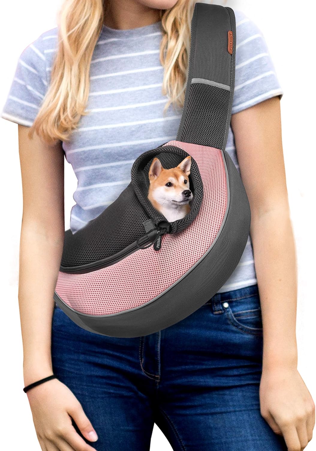 FDJASGY Pet Sling Carrier for Small Dogs Cats,Breathable Mesh Travelling Hand Free Puppy Backpack with Pouch and Adjustable Strap Carrier FDJASGY Pet Sling Carrier for Small Dogs Cats,Breathable Mesh Travelling Hand Free Puppy Backpack with Pouch and Adjustable Strap Carrier