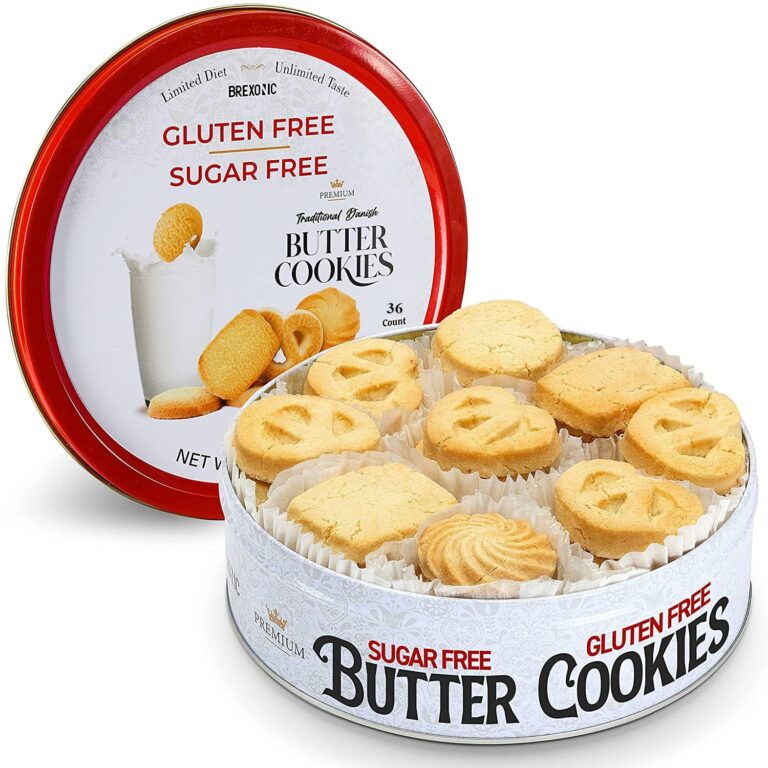 Gluten Free Sugar Free Butter Cookies 36 Count Traditional Danish Cookies, Premium Assorted Shortbread cookies for Diabetics (1 Pk, 11 Ounce)