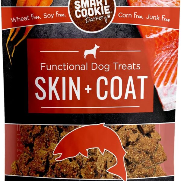 Smart Cookie All Natural Dog Treats - Healthy Skin & Coat Salmon Dog Treats - Ideal for Sensitive Stomachs or Itchy, Allergic, Dry Skin - Dehydrated, Crunchy, Human-Grade, Made in USA - 8oz, Pack of 1