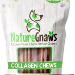 Nature Gnaws Collagen Sticks for Dogs 6" (12 Count) - Long Lasting for Small and Medium Dogs - Natural Beef Hide Dog Chew Bones