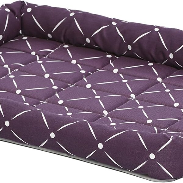 Midwest Homes for Pets 40224-PLD Quiet Time Couture Ashton Bolster Pet Bed, Medium Dog/24, Plum