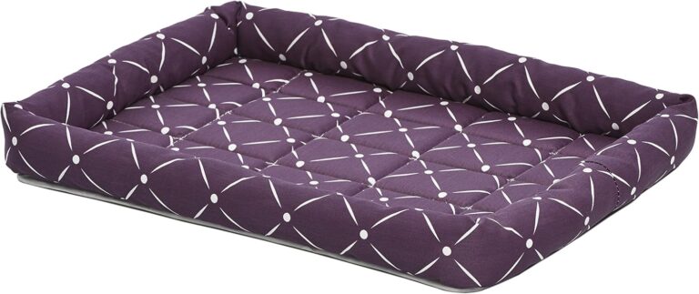 Midwest Homes for Pets 40224-PLD Quiet Time Couture Ashton Bolster Pet Bed, Medium Dog/24, Plum