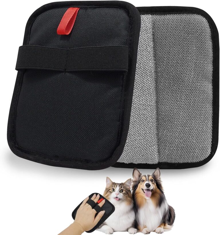 Aphohome Pet Hair Removal Gloves Electrostatic Reusable Cat Hair Remover for Furniture Couch Carpet Bedding Gentle Grooming Mitts 6.7x5.1 Inch with Breathable Mesh