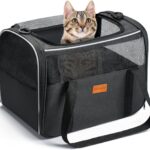 Morpilot Cat Carrier Soft - Portable Pet Carrier for Small or Medium Cats, Dogs and Puppy up to 14lbs, Airline Approved Dog Carrier with Safety Buckle - (Dark Gray)