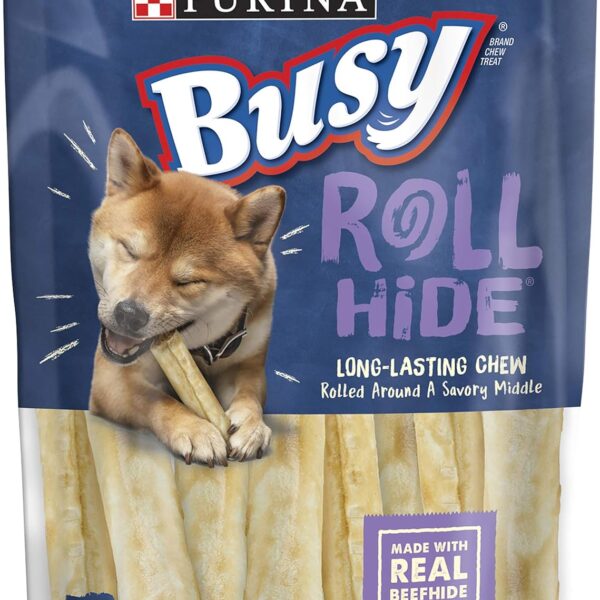 Purina Busy Rawhide Small/Medium Breed Dog Bones, Rollhide - 9 ct. Pouch