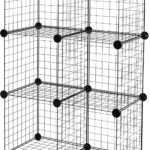 Amazon Basics Cube Wire Grid Stackable Storage Shelves, 6-Cube, 12.6"D x 26"W x 38"H, Black