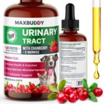 MaxBuddy Natural UTI Treatment Support - Cranberry Urinary Tract Infection Care & Prevention Assistance for Cats and Dogs  Kidney & Bladder Wellness Supplement Drops - Support for Urine Flow