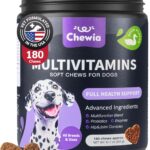 Dog Vitamins 15 in 1 - Dog Multivitamin Chews with MSM for Hip & Joint Health - Dog Supplement for Itchy Skin Relief - Multivitamin for Dogs Immune Support with Enzymes - Skin & Coat, Mobility Support