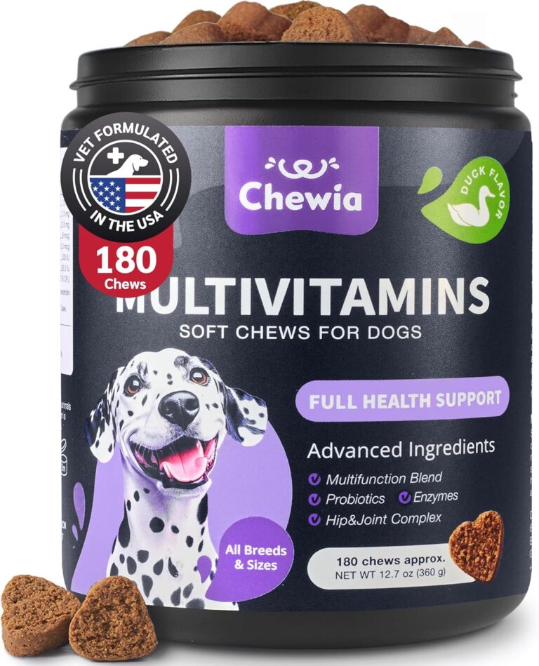 Dog Vitamins 15 in 1 - Dog Multivitamin Chews with MSM for Hip & Joint Health - Dog Supplement for Itchy Skin Relief - Multivitamin for Dogs Immune Support with Enzymes - Skin & Coat, Mobility Support