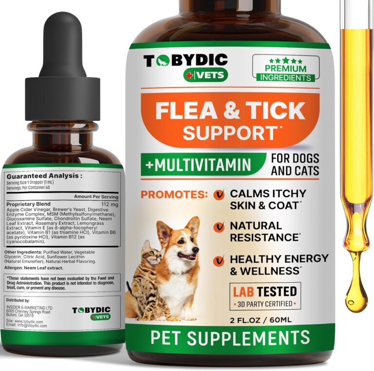 Flea & Tick Prevention Support - Oral Flea Natural Control & Treatment for Dogs and Cats - Herbal Medicine for Small and Large Dogs with Multivitamin Pet Supplement Made in USA