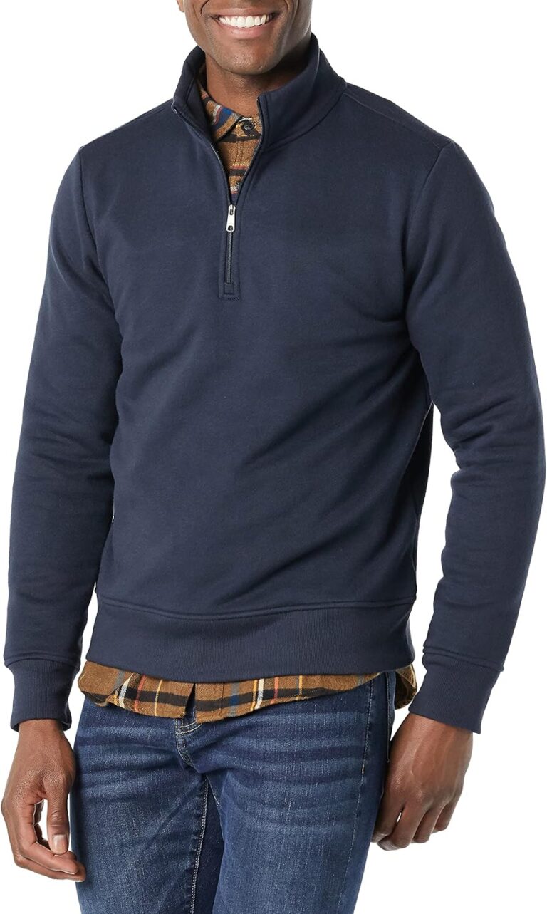 Amazon Essentials mens Long-Sleeve Quarter-Zip Pullover Fleece Sweatshirt