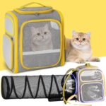 Cat Backpack Carrier Bubble Expandable Pet Carriers Backpack for Small Dogs, Large Space Bag with Collapsible Tunnel Airline Approved, Kitten Puppy for Outdoor Travel Hiking Fit Up to 20 Lbs