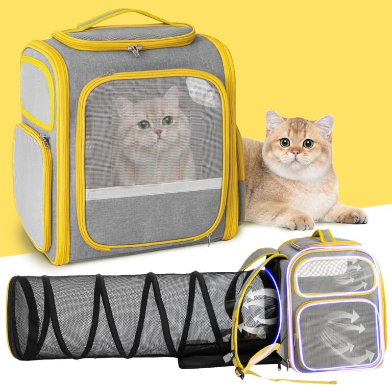Cat Backpack Carrier Bubble Expandable Pet Carriers Backpack for Small Dogs, Large Space Bag with Collapsible Tunnel Airline Approved, Kitten Puppy for Outdoor Travel Hiking Fit Up to 20 Lbs
