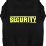 Discover Cozy Cotton Canine Wear: Soft, Lightweight, and Breathable Dog Shirt Vest with Eye-Catching Graphics(Security), Keeping Your Furry Friend Warm and Comfy! Black S