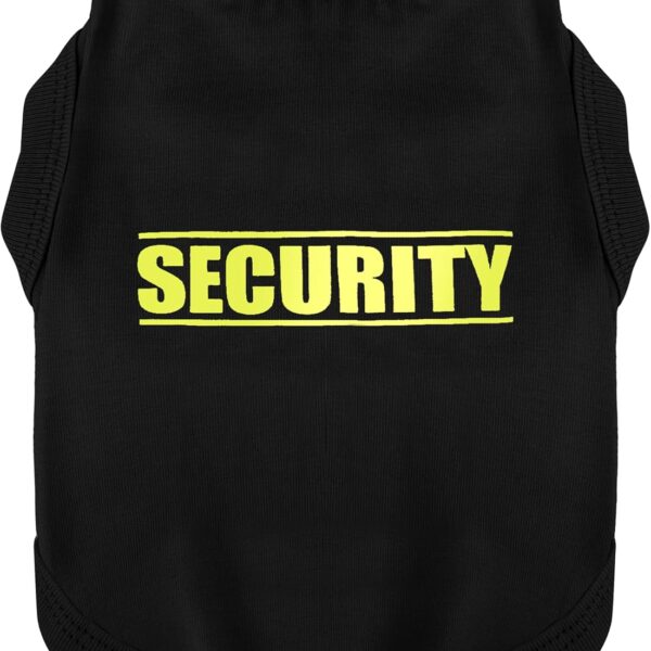 Discover Cozy Cotton Canine Wear: Soft, Lightweight, and Breathable Dog Shirt Vest with Eye-Catching Graphics(Security), Keeping Your Furry Friend Warm and Comfy! Black S