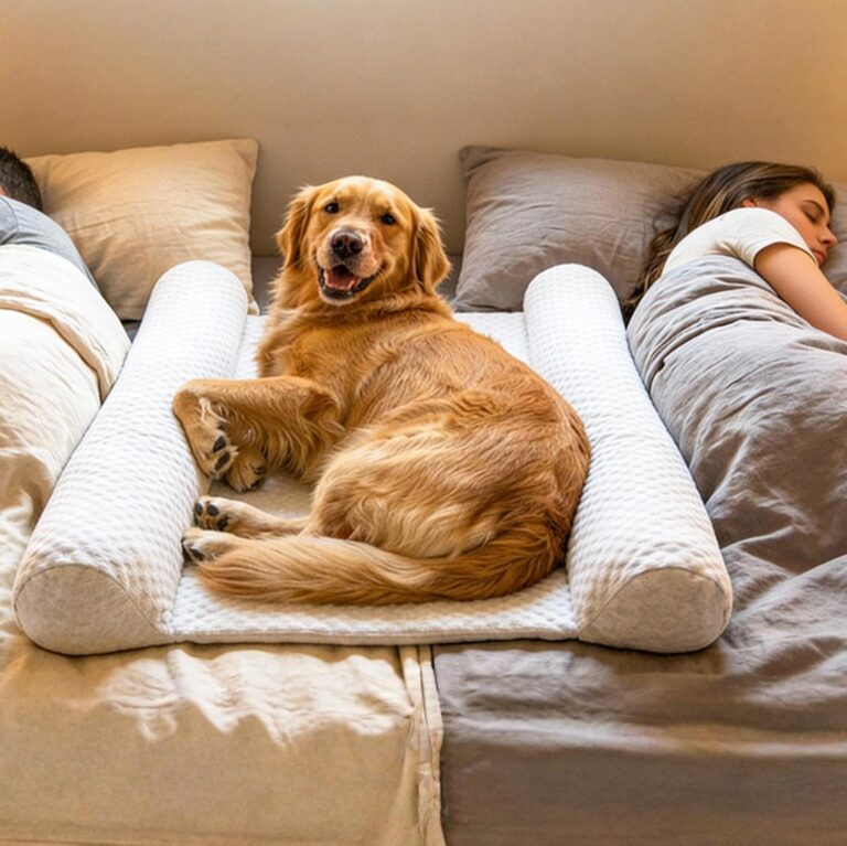 Does Your Dog Love You a Little Too Much at Night? Try Denmate:The First On-Bed Dog-Bed Designed to stabilize Nighttime Movement & Improve Dog & Owners Sleep. Machine Washable. Sleep Better Together