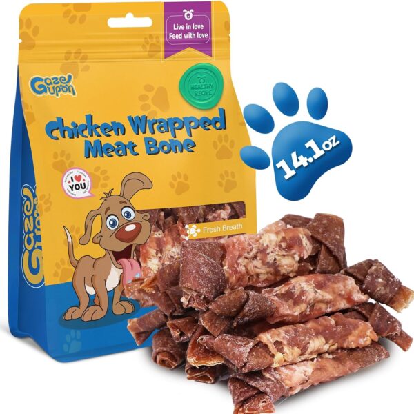 gazeupon Dog Treats, Made with Real Chicken and Beef Meat, Healthy Dog Chew w/Glucosamine Chondroitin, High Protein, Rawhide Free