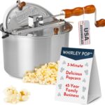 Original Whirley Pop Popcorn Maker - Wabash Valley Farms Gourmet Popcorn Popper, Aluminum Pot With Nylon Gears, 3-Minute Stove Top Popper, Home Movie Night (Silver)