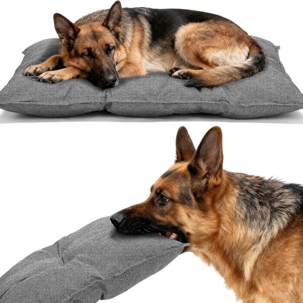 Veehoo Indestructible Dog Bed for Crate, Chew Proof Dog Crate Pad for Aggresive Chewers, XL Tough Washable Pet Mats for Kennel, 41" x 28"