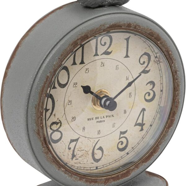 Creative Co-Op Grey Pewter Mantel Clock with Birds