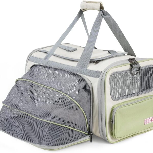 Pawaii Cat Carrier with ID Tag, TSA Airline Approved Soft Sided Collapsible Pet Travel Carrier, Portable Comfortable Convenient Foldable Cat Travel Bag