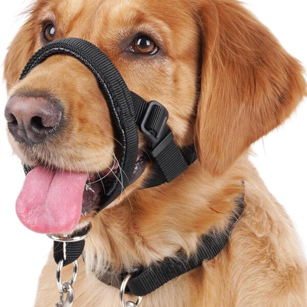 BARKLESS Dog Training Head Collar for Pulling, No Pull Head Halter with Adjustable Safety Strap, Anti-Pull Soft Padded Muzzle Leash for Walking Training Leash Reactive Large Dogs