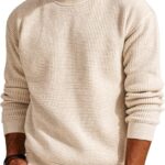 PJ PAUL JONES Mens Sweater Crewneck Knit Sweaters Casual Waffle Pullover Sweater for Men