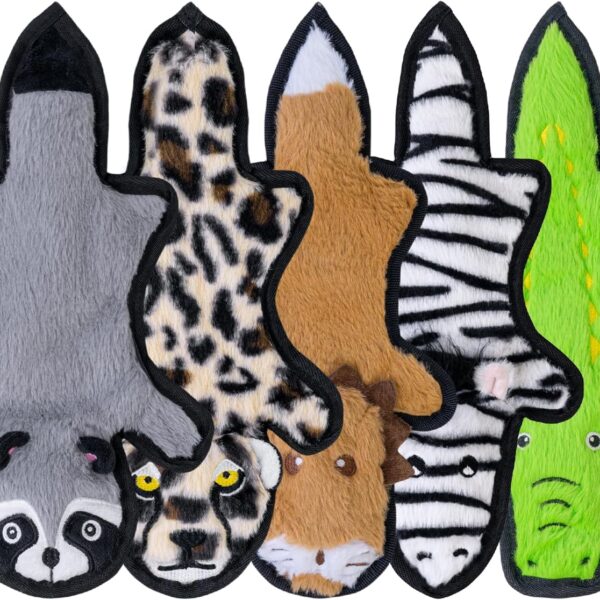 SHARLOVY No Stuffing Dog Toys Crinkle Squeaky, Long Lasting Chews for Aggressive, Durable Plush Dog Puppy Chew Toys for Teething, with 6 Tough Layers for Small Medium Large Breed