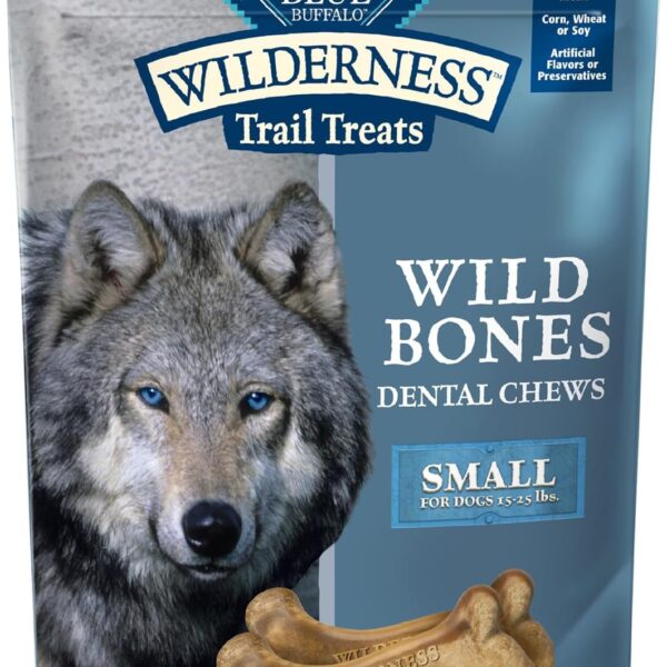 Blue Buffalo Wilderness Wild Bones Grain-Free Dental Chews Dog Treats, Small, 10-oz Bag