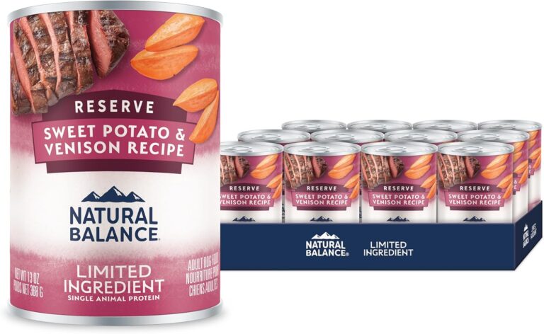 Natural Balance Limited Ingredient Adult Grain-Free Wet Canned Dog Food, Reserve Sweet Potato & Venison Recipe, 13 Ounce (Pack of 12)
