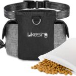 Likesing Dog Training Pouch with 2 Cup Silicone Bag, Dog Treat Pouches for Pet Training with Clicker, Adjustable Belt, Poop Bags roll, 2 Ways Wear, for Outdoor Walks, Training, and Travel