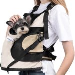 Dog Carriers for Small Dogs,Dog Backpack with 2 Pocket for Travel,Comfortable Dog Front Carrier Suitable for Dogs 8-18 pounds Machine Washable (Beige)