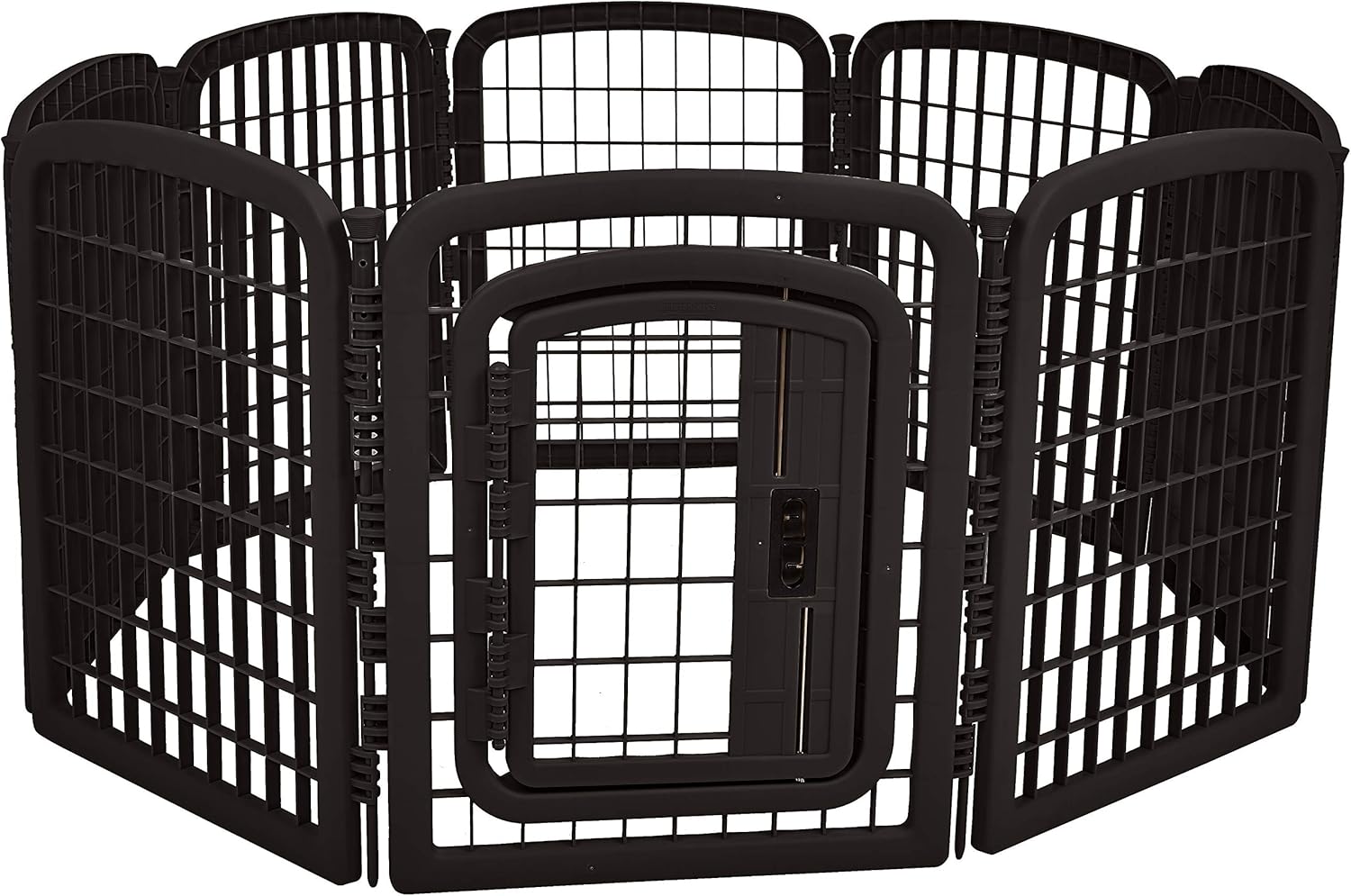 Amazon Basics 8-Panel Octagonal Plastic Pet Pen Fence Enclosure With Gate, 59 x 58 x 28 Inches, Black Amazon Basics 8-Panel Octagonal Plastic Pet Pen Fence Enclosure With Gate, 59 x 58 x 28 Inches, Black