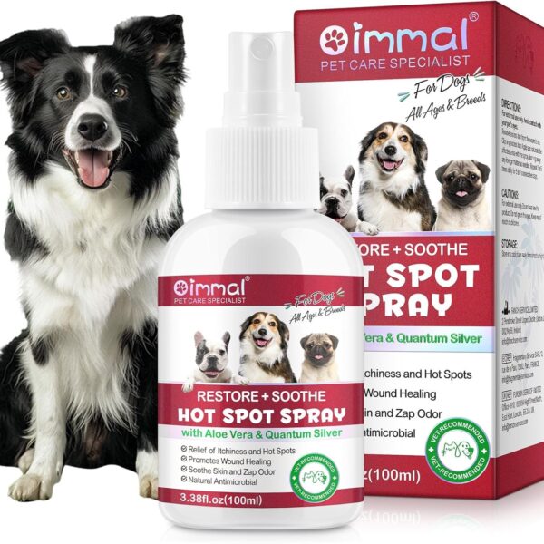 Hot Spot Spray for Dogs, Itch Relief for Dogs, Relieve Irritated Skin, Long Lasting Moisturizing, Emotional Soothing,Pure Plant-Based Ingredients-100ml