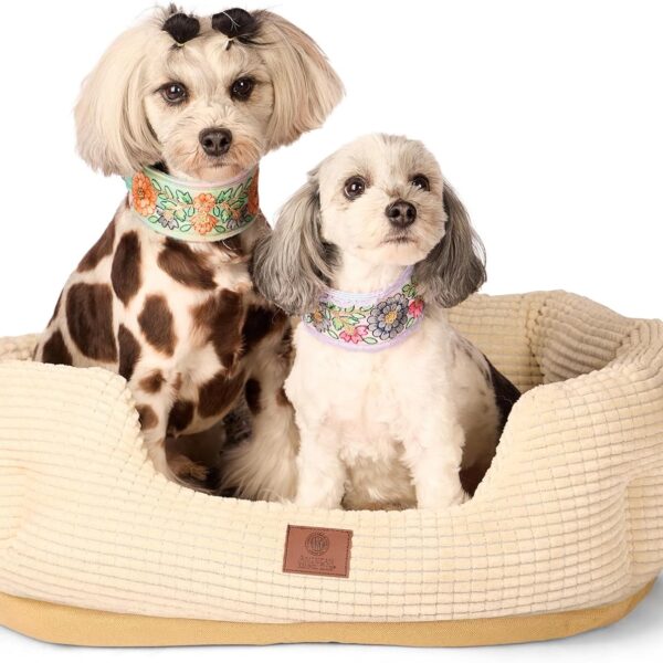 American Kennel Club 26" Clamshell Cuddler Dog Bed - Plush Popcorn Texture, Washable, Non-Slip, for Medium & Large Dogs