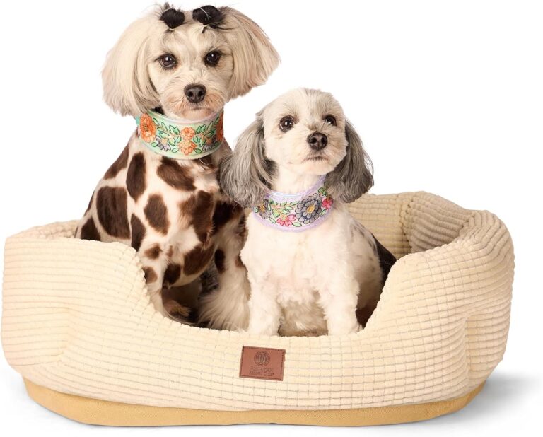 American Kennel Club 26" Clamshell Cuddler Dog Bed - Plush Popcorn Texture, Washable, Non-Slip, for Medium & Large Dogs