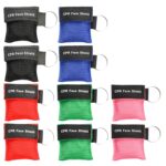 KONGDY 10pcs CPR Face Shield, CPR Pocket Mask Keychain with One-Way Valve Breathing Barrier