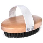 GranNaturals Soft Bristle Dog Brush for Short Haired Dogs & Cats w/Strap - Wooden Handle & Gentle Boar Bristles for Deshedding, Smoothing and Grooming Pet Hair Fur to Give Naturally Shiny Coat