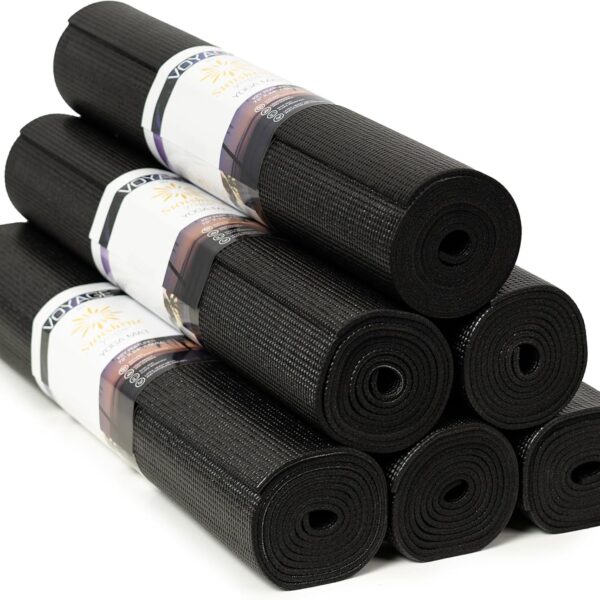 Sunshine Yoga Voyage Yoga Mat, 6 Pack, 72" x 24" Professional Studio and Gym Bulk Yoga Mats, 5mm Thick, Durable, Anti-Tear, Non Slip Fitness and Exercise Mats
