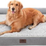 WESTERN HOME Dog Beds Large Sized Dog, Orthopedic Large Pet Bed with Waterproof Lining, Removable Washable Cover and Nonskid Bottom, Medium Couch, Grey