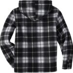 SCODI Men's Flannel Shirt Jacket Fleece Sherpa Lined Plaid Jackets Coat Full Zip Up Hoodie Winter Outwear