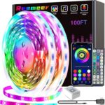REEMEER Led Lights 100ft Smart APP Control Music Sync Strip Lights RGB Color Changing Strips with Remote, for Bedroom Kitchen and Party